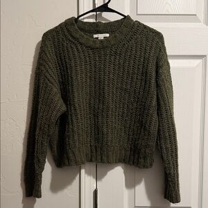 American Eagle Outfitters Dark Green Crew Neck Sweater